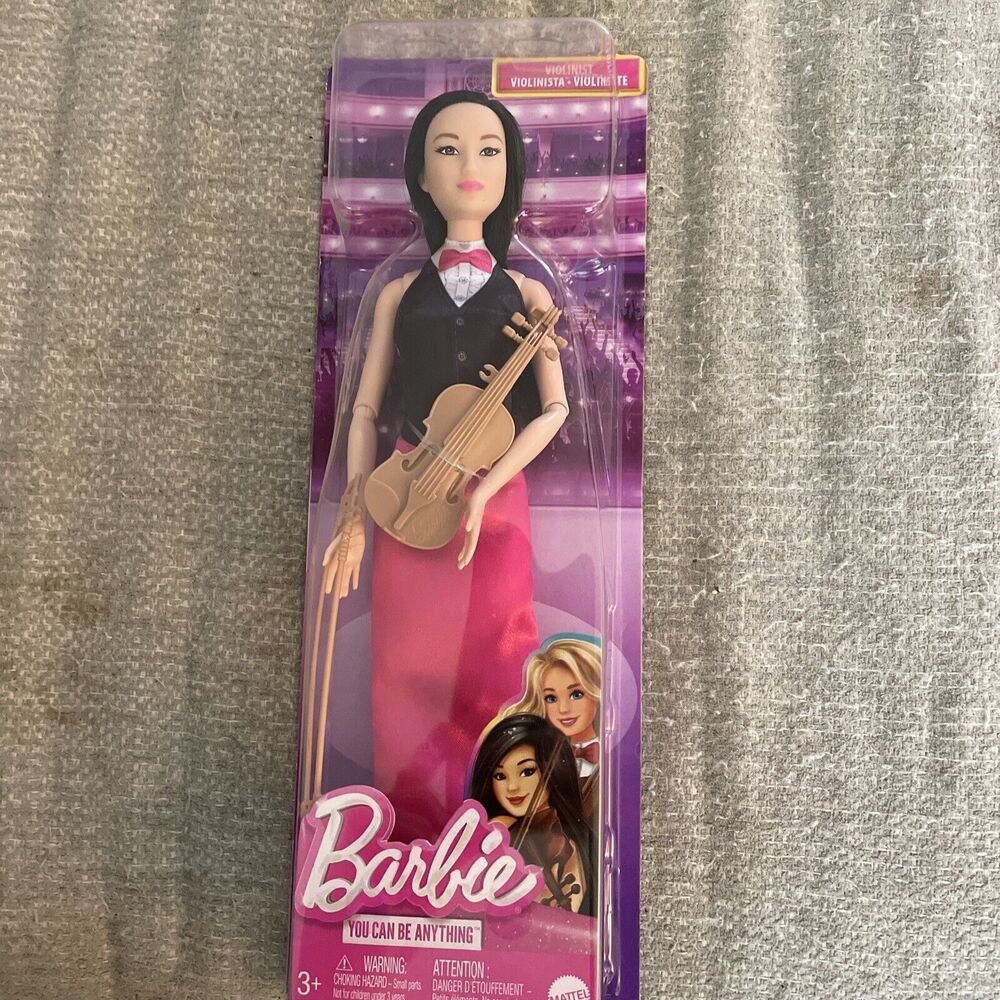 Asian Barbie Doll Violinist Musician with Violin and Bow HKT68 Articulated